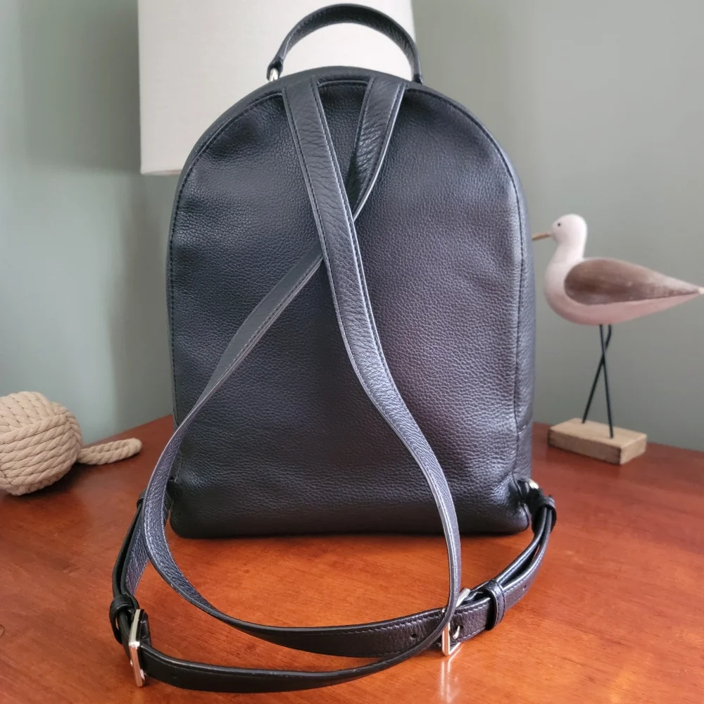Kate Spade WKRU5945 Jackson Black Pebbled Leather Backpack Bag